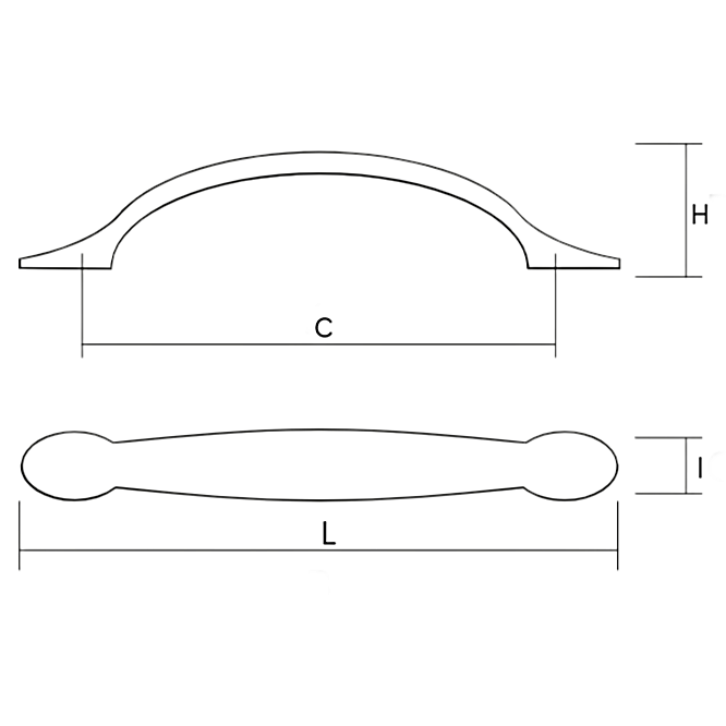Maner pentru mobila Provence, finisaj alama rustica periata, L:154 mm [2]