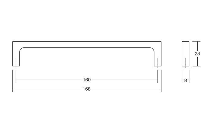 Maner pentru mobila Pura, finisaj crom lucios, L:168 mm [3]