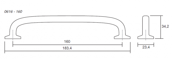 Maner pentru mobila Quart Big, finisaj alama cava periata, L: 183.4 mm [4]