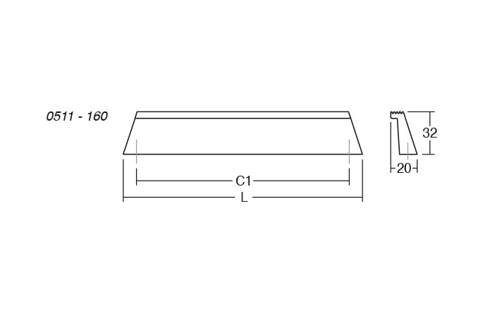 Maner pentru mobila Rail, finisaj negru periat, L 180 mm [6]