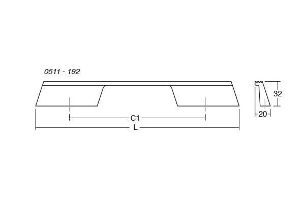 Maner pentru mobila Rail, finisaj negru periat, L 280 mm [4]
