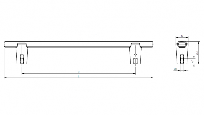 Maner pentru mobila Ray GT, finisaj auriu periat GT, L:360 mm [6]