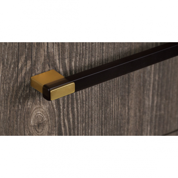 Maner pentru mobila Rec, finisaj auriu mat/maro inchis transparent mat, L:205 mm [2]