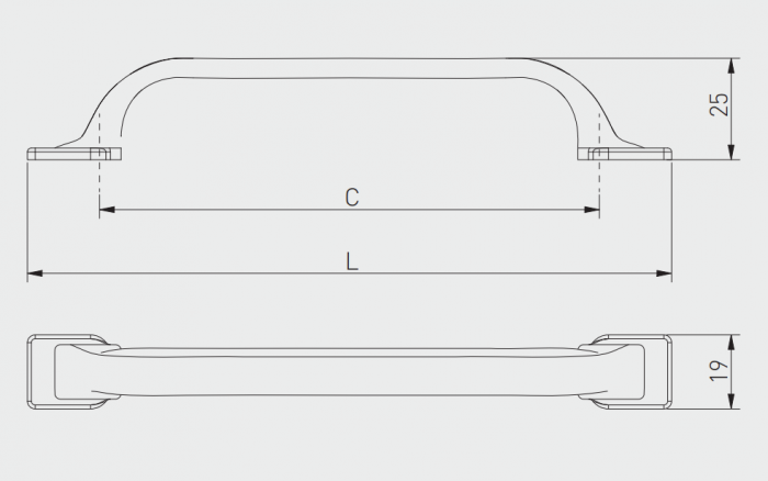 Maner pentru mobila Retris, finisaj alama antichizata GT, L:165 mm [6]