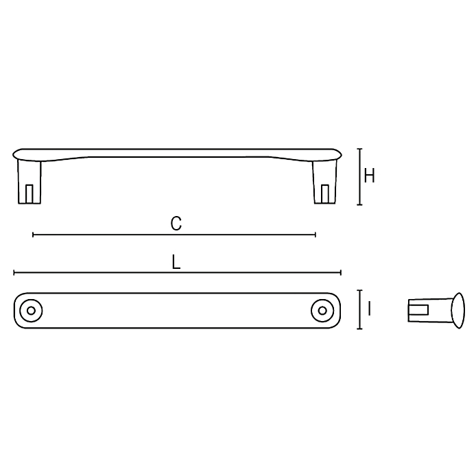 Maner pentru mobila Rhone, finisaj negru cobalt, L:206 mm [3]