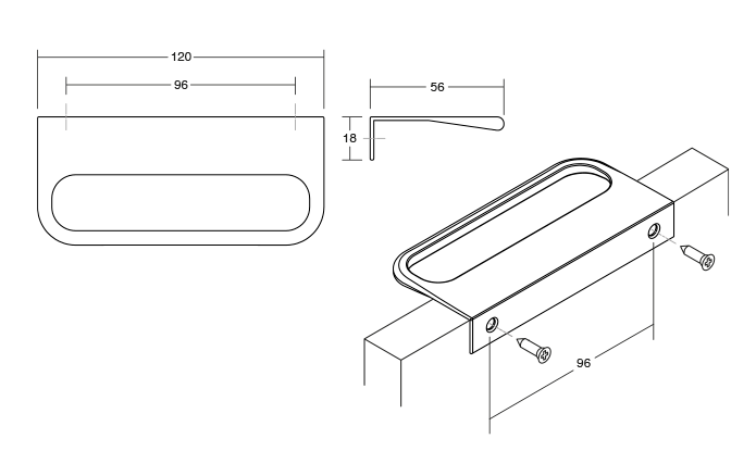 Maner pentru mobila Rim, finisaj alb mat, L 120 mm [4]