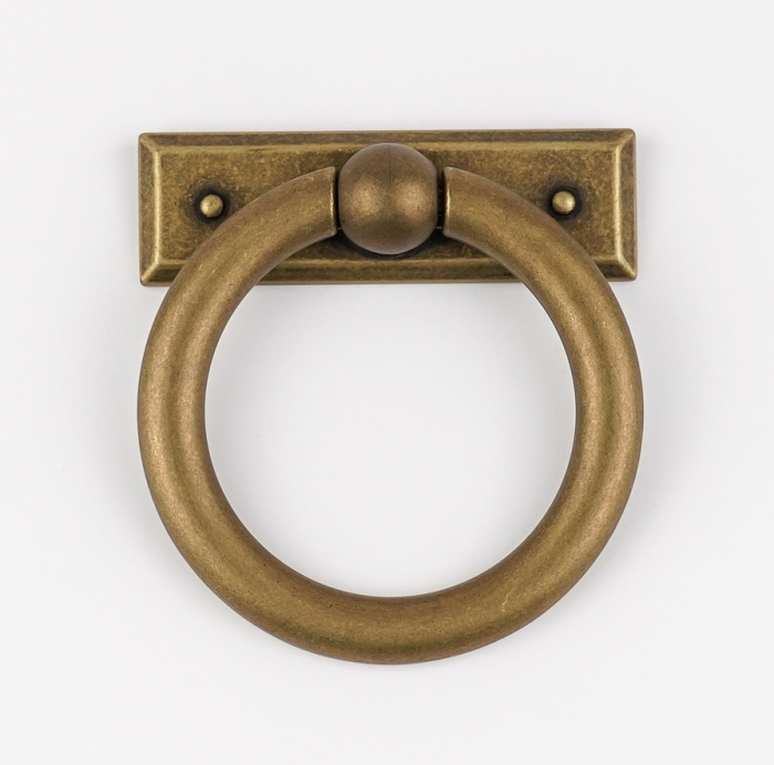 Maner pentru mobila Ring Bar, finisaj alama antichizata CB, Ø:75 mm [2]