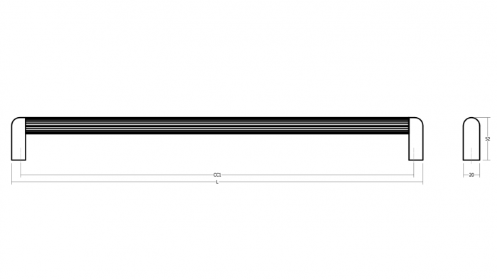 Maner pentru mobila Riss Big, finisaj alb mat, L:502 mm [5]