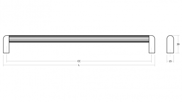 Maner pentru mobila Riss Mini, finisaj alb mat, L:207 mm [4]