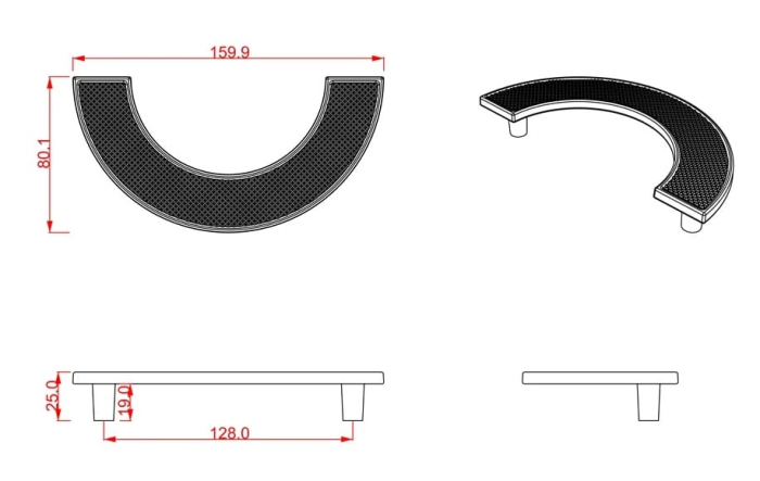 Maner pentru mobila Selin, finisaj alama mata CB, 128 mm [2]