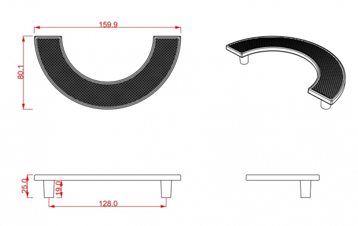 Maner pentru mobila Selin, finisaj negru mat CB, 128 mm [2]
