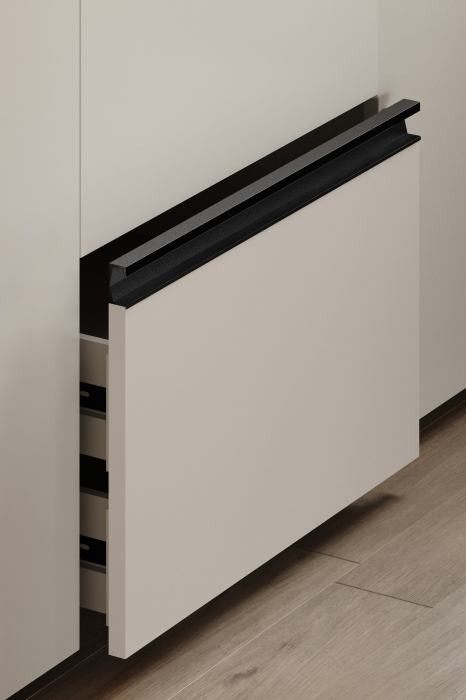 Maner pentru mobila Six, finisaj negru lava texturat, L:897 mm [4]