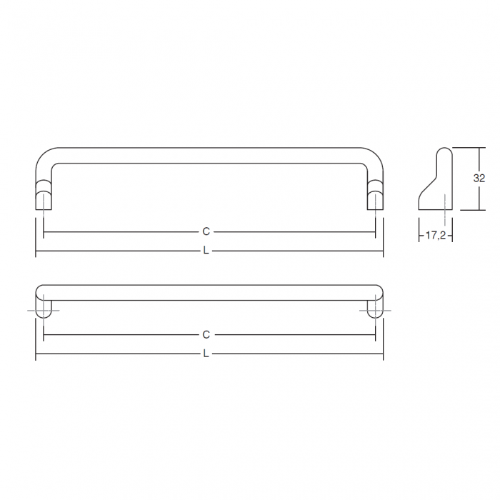Maner pentru mobila Soft, finisaj alb mat, L 328 mm [4]