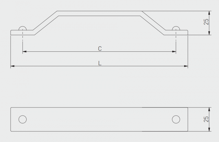 Maner pentru mobila Step, finisaj argint antichizat GT, L:185 mm [3]