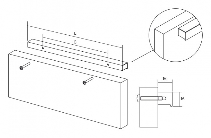 Maner pentru mobila Step, finisaj crom lucios, L:150 mm [3]