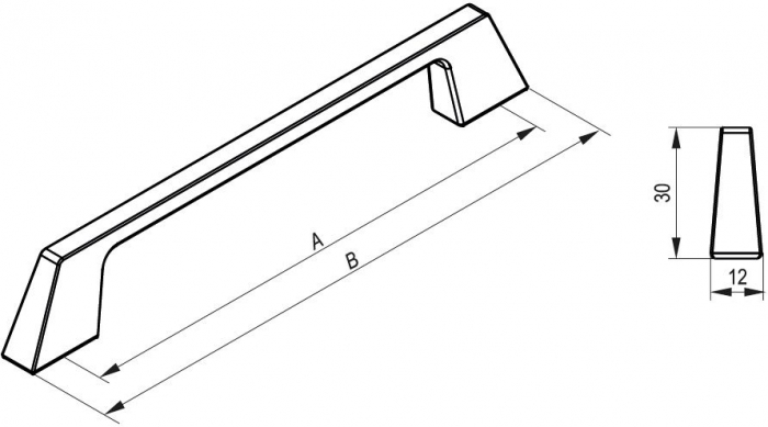Maner pentru mobila Stilo RS, finisaj auriu periat, L:281 mm [7]
