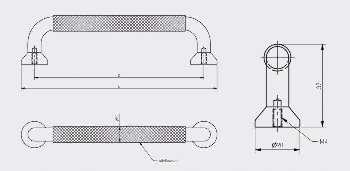 Maner pentru mobila Structure, finisaj negru mat GT, L:147 mm [6]