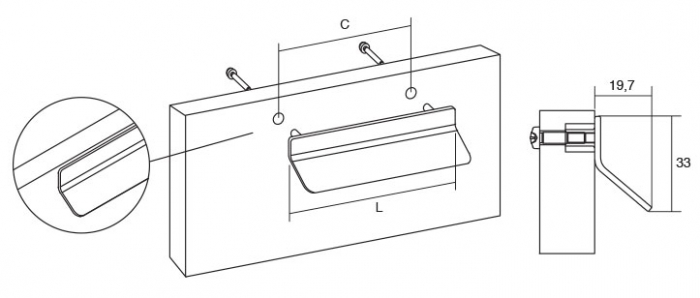 Maner pentru mobila Thin, finisaj nichel periat, L:96 mm [2]