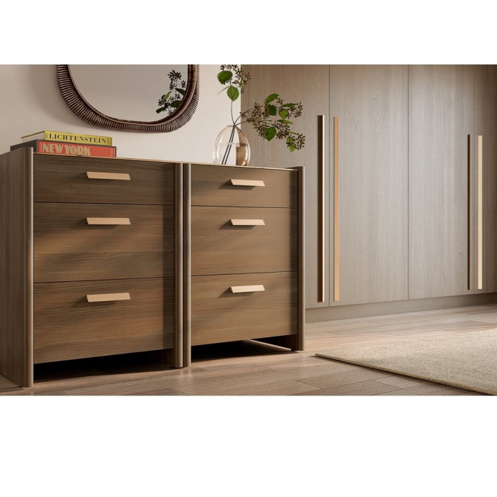Mâner pentru mobilă Tiros GTV, auriu deschis periat, L: 150 mm [6]