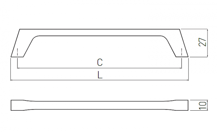 Maner pentru mobila UZ-G2, finisaj negru mat GT, L:236 mm [3]