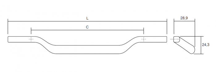 Maner pentru mobila Valley, finisaj nichel negru lustruit, L: 223 mm [4]