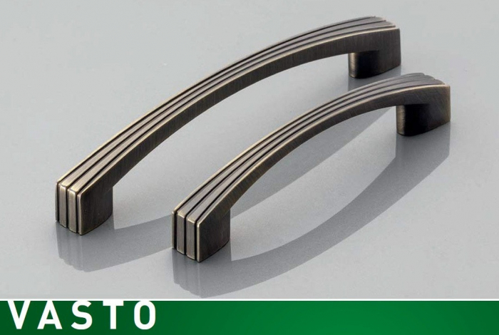 Maner pentru mobila Vasto, finisaj alama antichizata periata GT, L:120 mm [4]