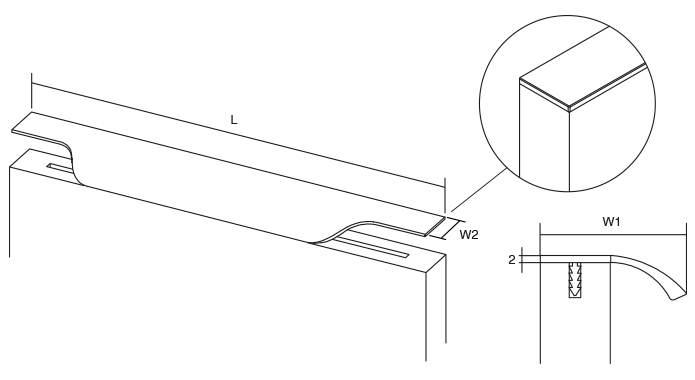 Maner pentru mobila Vector, finisaj gri periat, L:397 mm [4]