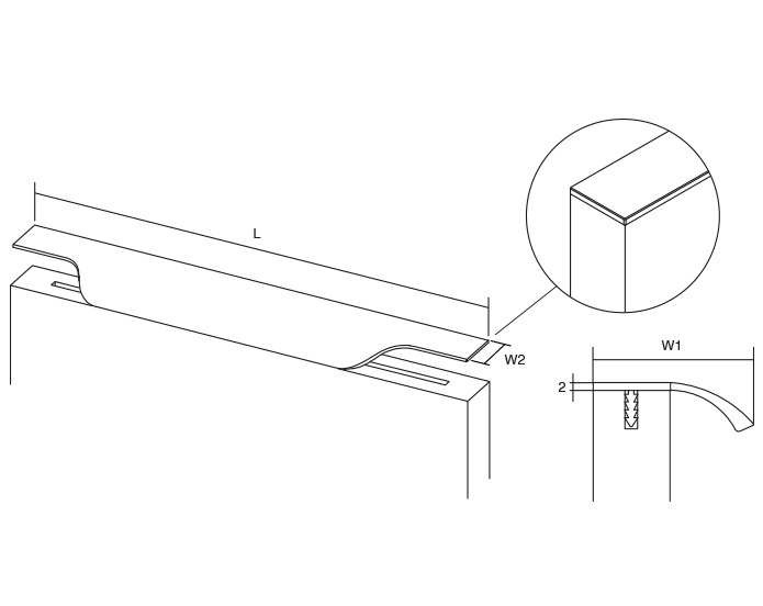 Maner pentru mobila Vector, finisaj otel inoxidabil, L:147 mm [2]