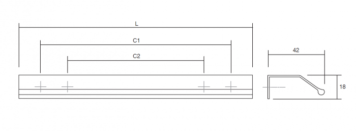 Maner pentru mobila Wing, finisaj negru periat, L:1200 mm [5]