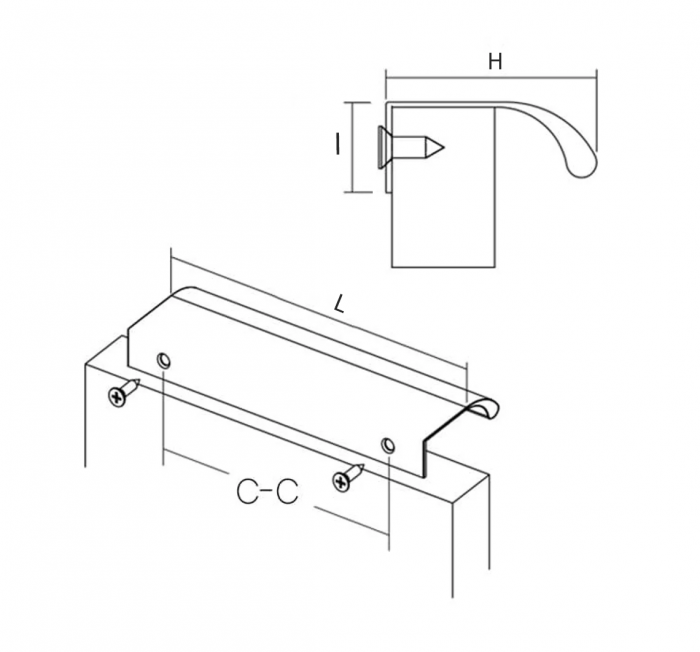 Maner pentru mobila Zelda, finisaj aluminiu, L:150 mm [6]