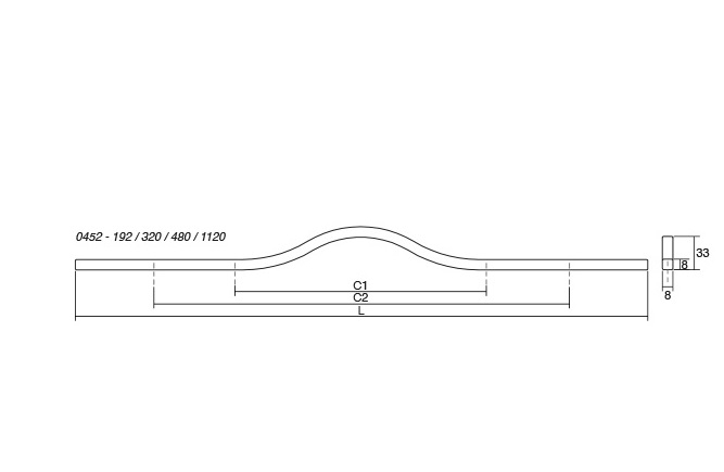 Maner pentru mobilier Brave, alb mat, L 1150 mm [3]
