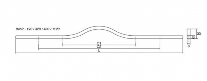Maner pentru mobilier Brave alb mat, L= 240 mm [3]