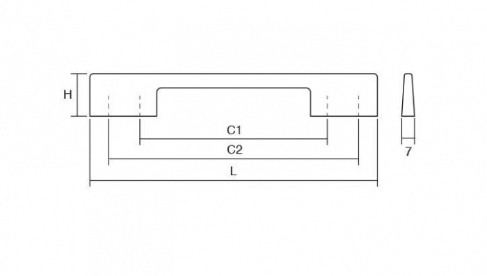 Maner pentru mobilier Dino, finisaj aluminiu, L:156 mm [2]