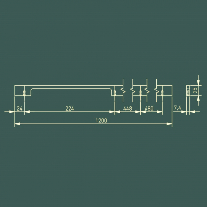 Maner lung pentru mobila Extend, auriu deschis periat, L: 1200 mm [2]