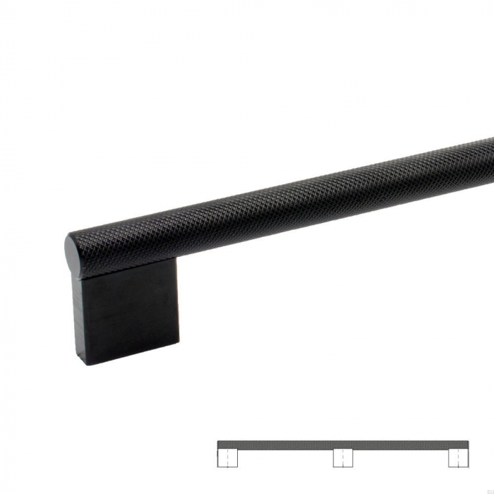 Maner pentru mobilier Graf Big Long, finisaj negru periat, L:1200 mm [4]