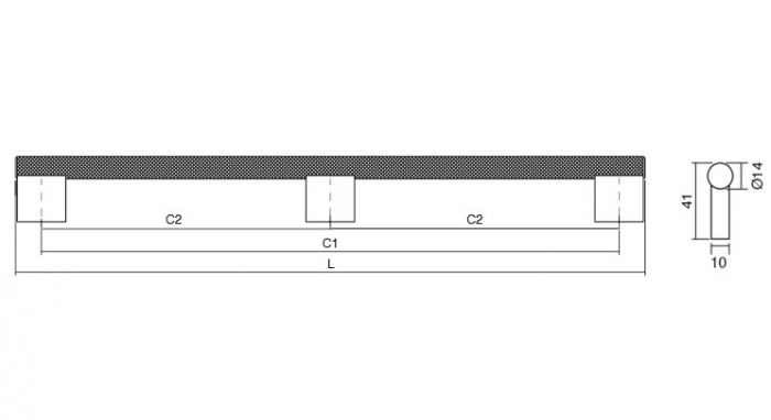 Maner pentru mobilier Graf Big Long, finisaj negru periat, L:1200 mm [2]