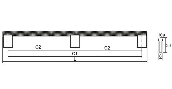Maner pentru mobilier Graf Mini Long, finisaj negru periat, L: 1200 mm [9]