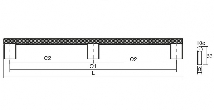 Maner pentru mobilier Graf Mini Long, finisaj otel inoxidabil, L: 1200 mm [2]