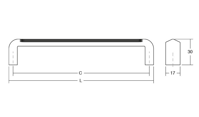 Maner pentru mobilier Lines, L:170 mm, finisaj gri cenusiu periat [4]