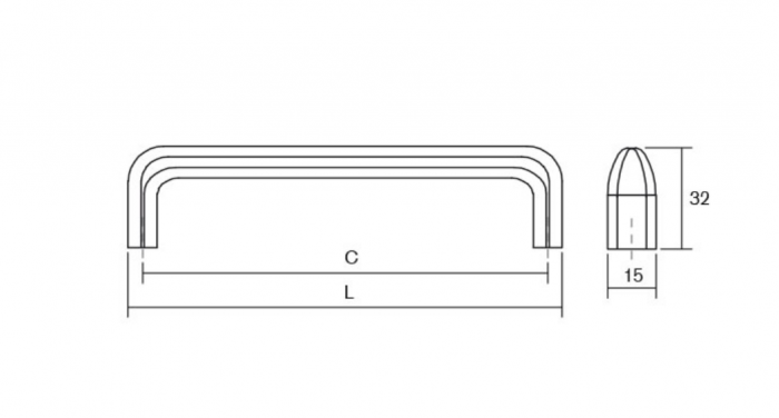 Maner pentru mobilier Redo, finisaj cositor, L: 137 mm [2]