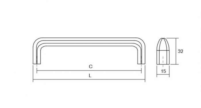 Maner pentru mobilier Redo L:137 mm finisaj alama antichizata [4]