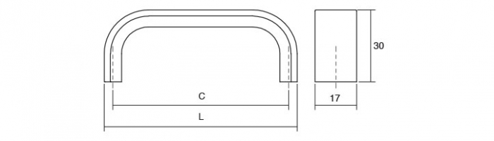 Maner pentru mobilier Sense Mini, crom lucios, L: 167 mm [2]
