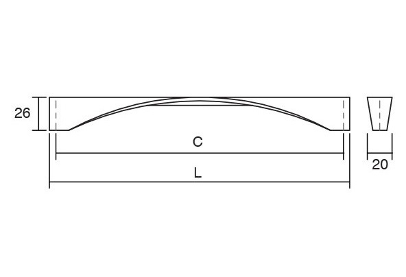 Maner pentru mobilier Twisted, finisaj nichel periat, L:340 mm [2]