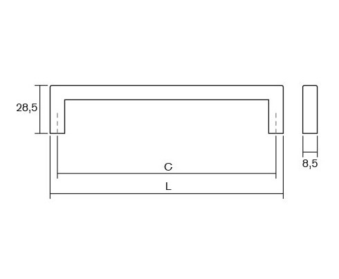 Maner pentru mobilier U, alb mat, L:200,5 mm [3]