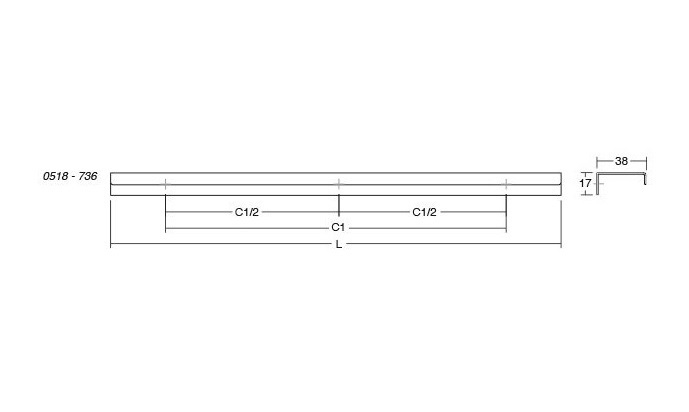 Maner pentru mobilier Way, finisaj alb mat, L:800 mm [5]