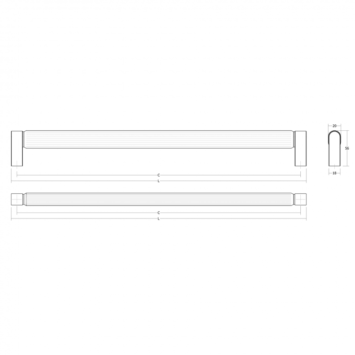 Maner spatial single Brooklyn Big, finisaj nichel lucios, L:1074 mm [4]