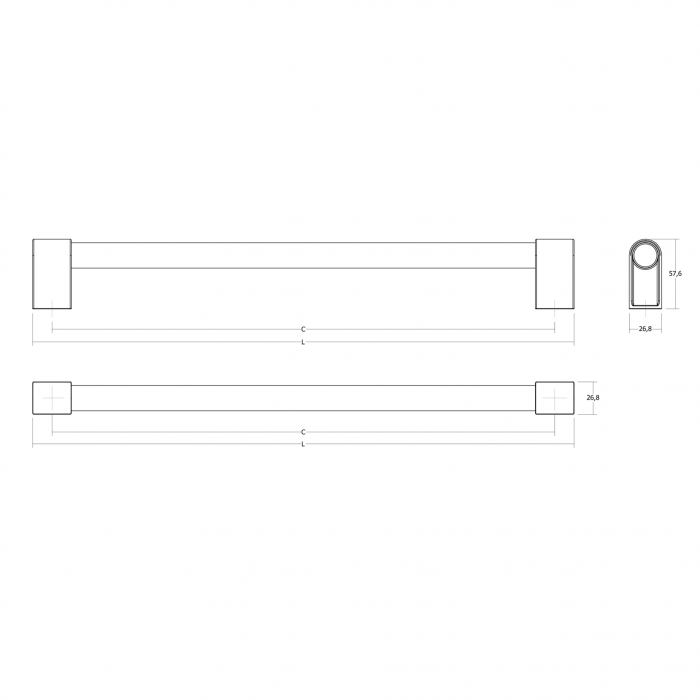 Maner spatial single Casey Big, finisaj negru lava texturat / negru titan lustruit, L:448 mm [5]