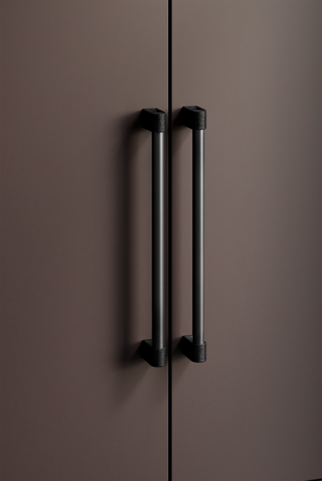 Maner spatial single Casey Big, finisaj negru lava texturat / negru titan lustruit, L:448 mm [3]