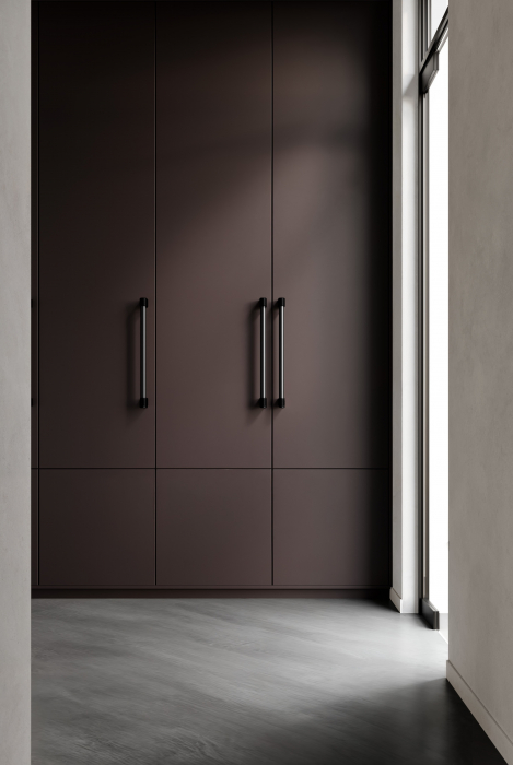 Maner spatial single Casey Big, finisaj negru lava texturat / negru titan lustruit, L:448 mm [4]