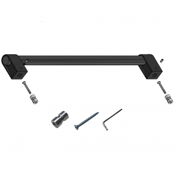 Maner spatial single Casey Big, finisaj negru lava texturat / negru titan lustruit, L:768 mm [7]